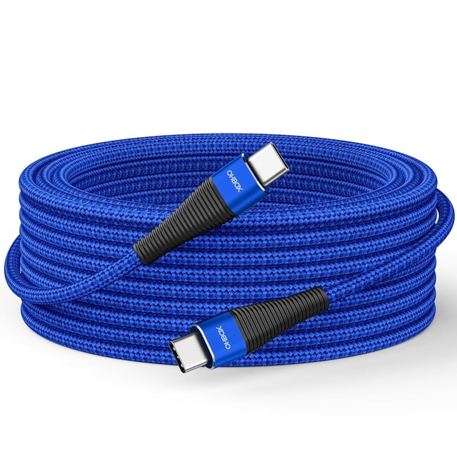 Extra Long USB C to USB C Cable 15FT 100W, USB C Charger Cable Fast Charging Cord Braided, Type C Cable for 17 16 15/15Plus/15Pro/Max, Pro/Air, Pro/Air/Mini,,Pixel,Laptop