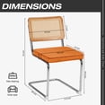 thumbnail image 3 of Meetleisure Upholstered Dining Chair with Wicker Backrest and Chrome Metal Base for Kitchen,Orange, 3 of 7