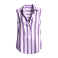 thumbnail image 7 of Noric Women's Striped Print Tank Tops Sleeveless V-Neck Collar Casual Summer Trendy Office Blouse, 7 of 7