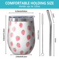 thumbnail image 5 of 12oz Stemless Wine Tumblers Red Strawberry Plants Fruit Pink Pattern Vacuum Insulated Stainless Steel Travel Tumbler Cups Mug with Lid and Straw for Champaign,Cocktail,Beer with Cleaning Brush, 5 of 5