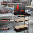 thumbnail image 4 of HOMCOM Établi en Métal de 31,5 Pouces avec Panneau Perforé avec Trousses de Suspension Étagères Tiroir, 4 of 10