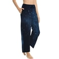 thumbnail image 2 of Fotbe Blue Glitter Retro Women's Pajama Pants,Sleepwear Pants,Pj Bottoms Drawstring And Pockets-Medium, 2 of 9