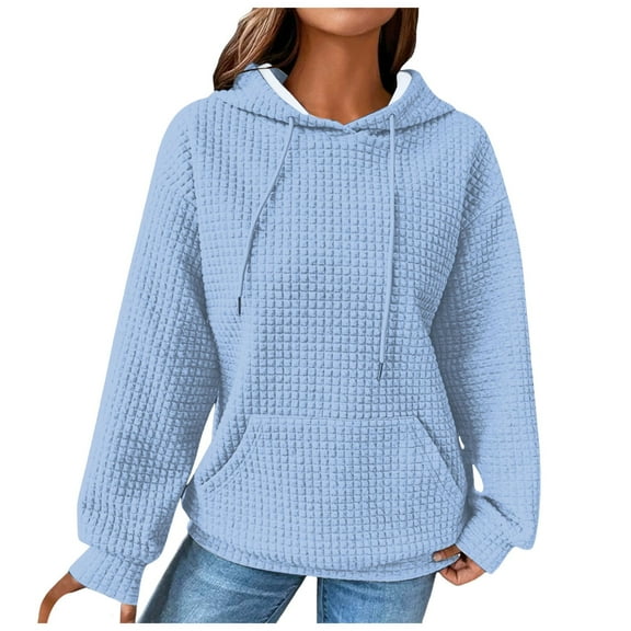 Xudanell Cute Hoodie Pullover Vintage Fashion Hoodie Winter Outwear Beach Vacation Clothes for Women Light Blue M