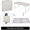 thumbnail image 3 of Folding Tables 4ft Heavy Duty Portable Folding Table, White, 3 of 9