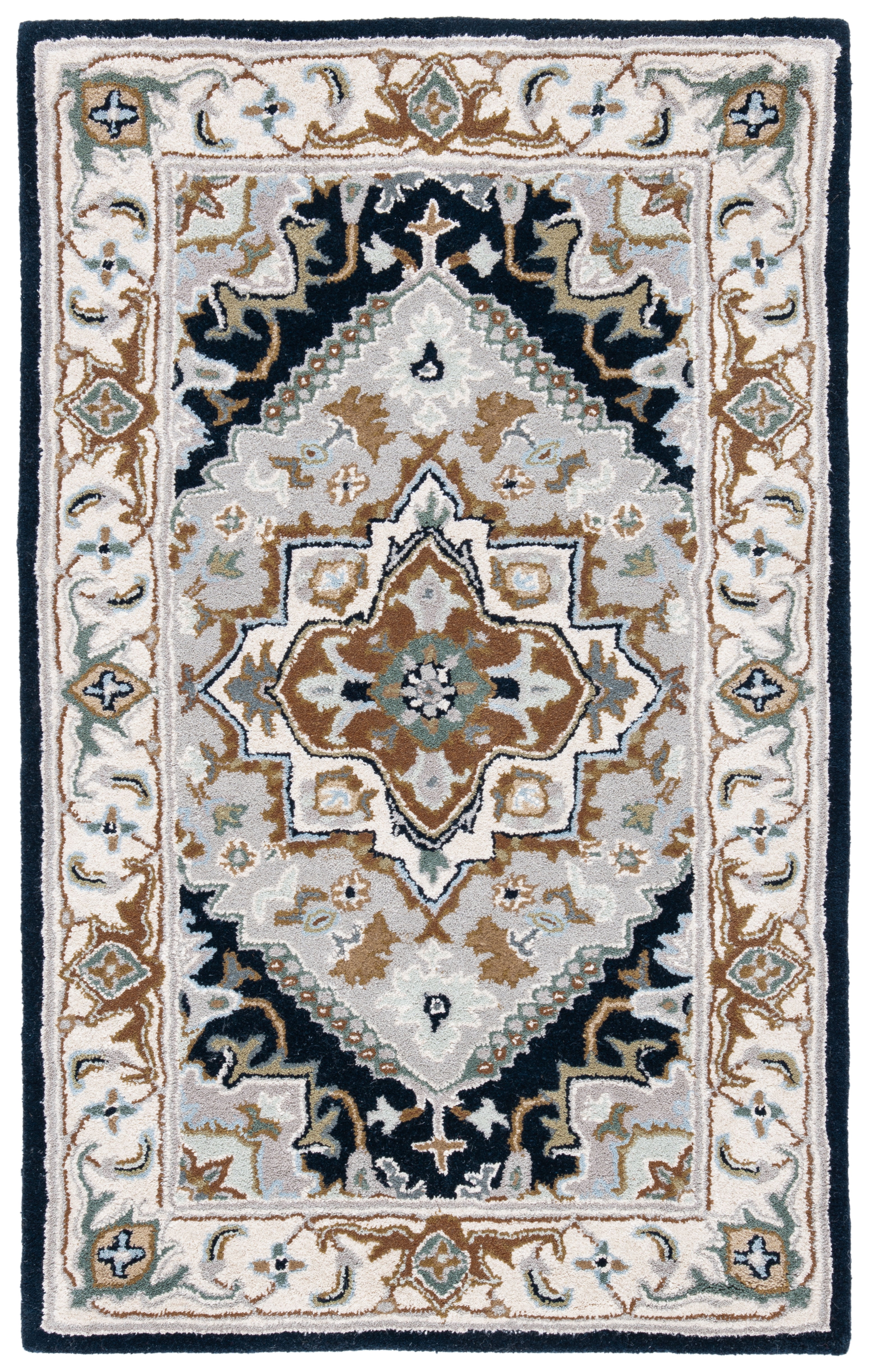 Safavieh Heritage York Oriental Wool Area Rug, Gray/Navy, 2'3" x 4'