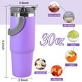 thumbnail image 2 of 30 oz Tumbler with Handle and Straw Lid, Double Walled Vacuum Insulated Water Bottle Leakproof Tumbler Travel Coffee Mug Thermal Cup, Cupholder Friendly for Office, , , Purple, 2 of 7