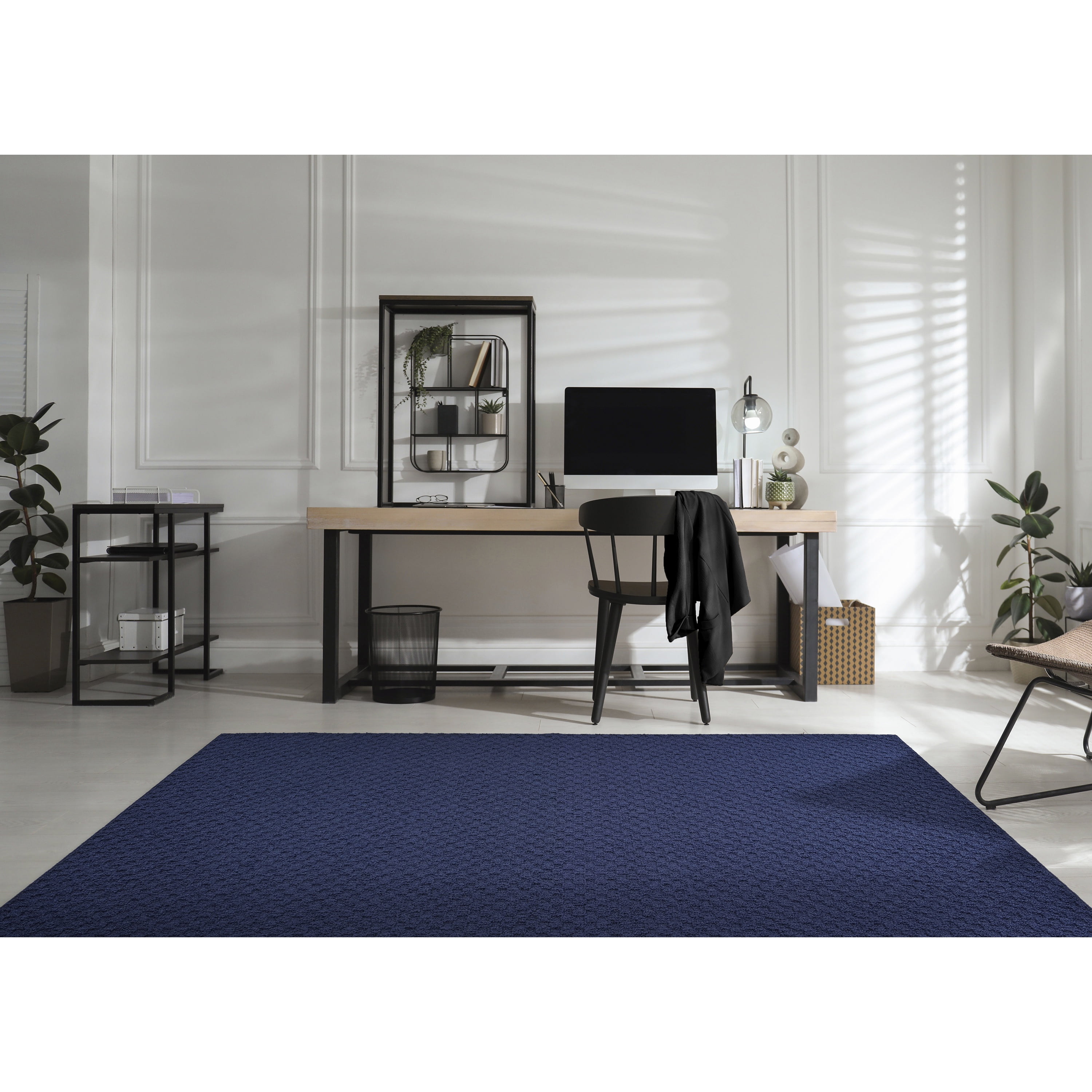 Garland Rug Town Square Polypropylene Navy Square Indoor Area Rug, 12' x 12'