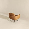 thumbnail image 6 of Abel Mid-Century Modern Tight Back Genuine Leather Swivel Chair in Tan, 6 of 9