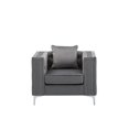 thumbnail image 6 of Bowery Hill Gray Velvet Fabric Sofa Loveseat Chair Living Room Set, 6 of 11