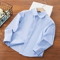 thumbnail image 4 of Kiijoy Toddler Girls Long Sleeve Dress Shirt Formal Classic Solid Button Down Shirt Top, 4 of 4
