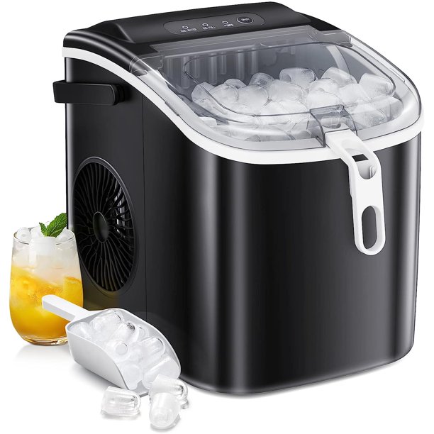 AGLUCKY Ice Makers Countertop,Protable Ice Maker Machine with Handle,SelfCleaning Ice Maker