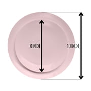 Crown Display Light Pink Fancy Plastic Plates Combo Set - 60 Count