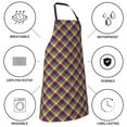 thumbnail image 6 of Bingfone Mardi Gras Plaid Apron Gifts For Men, Women Professional Grade Chef Apron for Kitchen,BBQ & Grill, 6 of 8