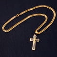 thumbnail image 4 of QQTDFG Crucifixion Cross Necklace For Men Women Stainless Steel Miami Chain Pendant Hot-Gold Black-20inch or 50cm, 4 of 5