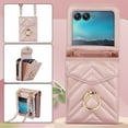 thumbnail image 6 of Crossbody Wallet Case Compatible for Motorola Razr+ 2024, RFID Blocking Card Slots, Metal Finger Ring, Premium PU Leather Lanyard Shoulder Strap Back Purse Cover Shockproof Case, Rosegold, 6 of 9