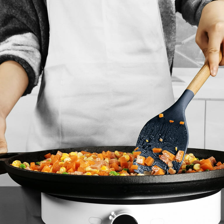 Silicone Cooking Utensils Set - 446°F Heat Resistant Kitchen  Utensils,Turner Tongs,Spatula,Spoon,Bru…See more Silicone Cooking Utensils  Set - 446°F