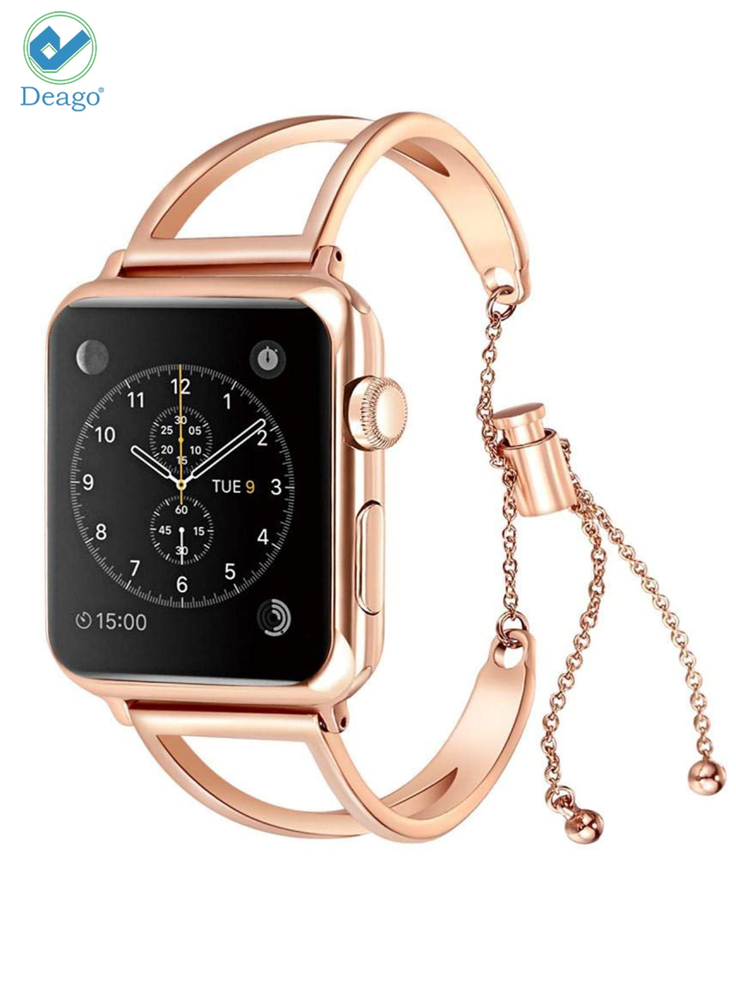PrettyStraps 1+1 | Women Luxury Apple Watch Strap | Voted #1 Apple Watch Bands for Women, Rose Gold / 42mm / 44mm / 45mm / 49mm