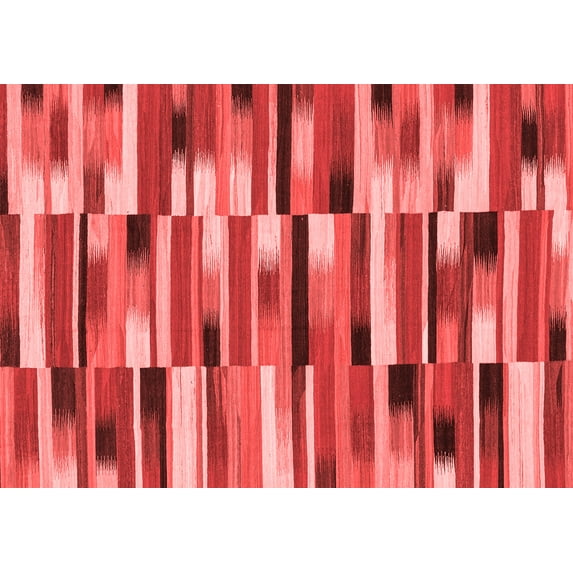 Ahgly Company Machine Washable Indoor Rectangle Abstract Red Modern Area Rugs, 2' x 4'