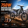 thumbnail image 2 of BIGNIU BG-S PRO Electric Bike for Adults, 52V 25Ah Removable Battery, 750W Rear Hub Motor, Class 2 E-Bike, 20 MPH, Front & Rear Suspension, UL 2849, 2 of 7
