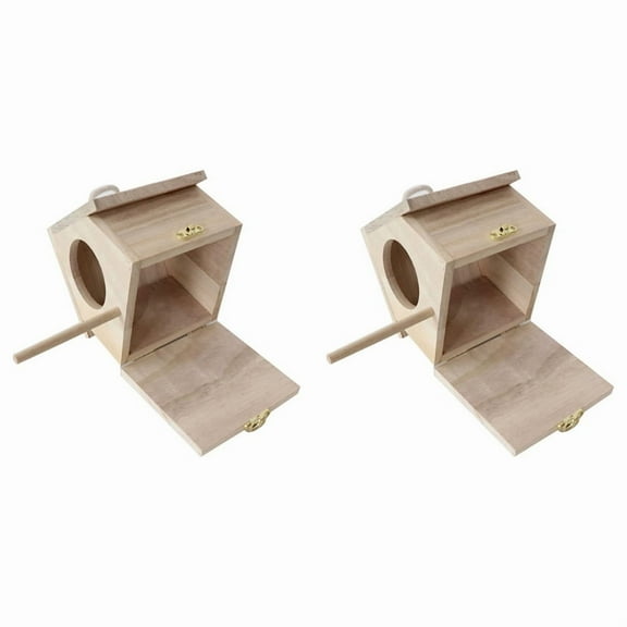 2X Nesting Box for Tits, Nesting Box Kit , Bird House, Weatherproof for Hanging, Nesting Boxes for Birds Bird House,2 x Bird House,Wood Color