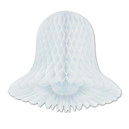 Club Pack Of 24 White Honeycomb Hanging Westminster Tissue Bells