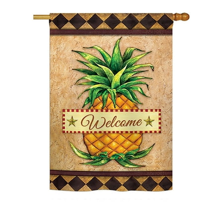Pineapple Welcome House - Ornament Collection - Welcome Pineapple Food - Everyday Impressions Decorative Vertical House Flag 28