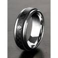 thumbnail image 2 of Crucible Jewelry Men's Bezel Set Cubic Zirconia Carbon Fiber Ring (8mm), 2 of 5