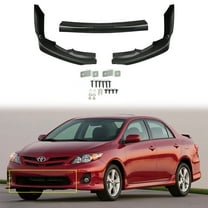 Kojem Front Bumper Lip Chin for 11 12 13 Toyota Corolla 3-Piece Spoiler Splitter PP Plastic Black
