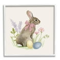 thumbnail image 4 of Easter Bunny Rabbit Bow Spring Flowers & Eggs Animals & Insects Painting Framed Art Print Wall Art, 4 of 5