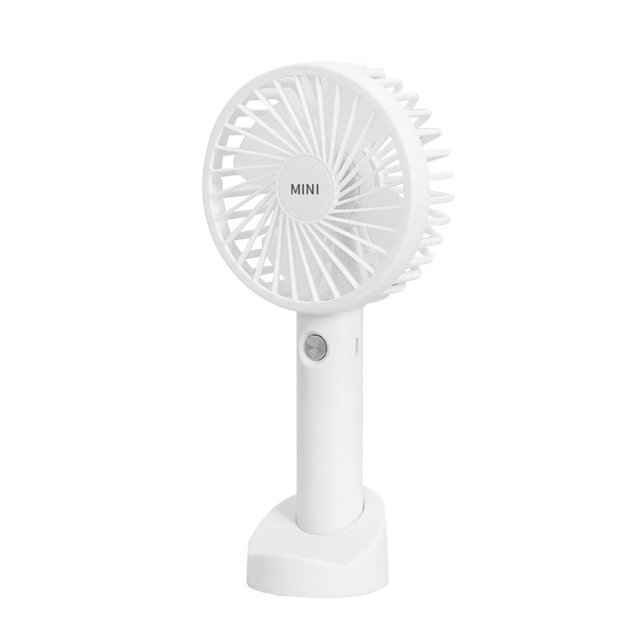 USB Desk Mini Fan, Personal Desktop Table Fan, Small Rechargeable Battery Operated Portable Fan, Handheld USB Fan 3 Speed for Home Office Car Outdoor Travel (White)