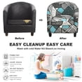 thumbnail image 2 of CJC 2-Piece Club Chair Slipcover with Cushion Tub Printed Covers, Elastic Armchair Round Barrel Couch Covers, for Bar Counter Living Room, Color 13, 2 of 8