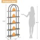 thumbnail image 3 of Gris 71 - pulgada 5 - tier metal collapsible portable y freestanding estante - de altura almacenamiento organizer para exposición rack para oficina en casa y sala de estar, 3 of 9