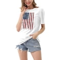 thumbnail image 4 of American Flag Shirt Patriotic T-Shirt: Women 4th of July Tops USA Red White Blue Tee Memorial Day Button down Shirts, 4 of 6