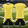 thumbnail image 3 of Odeerbi Kids Teen Boys Girls Mesh Quick Dry Soccer Uniform Set Color Block T-Shirt Shorts Breathable Athletic Sportswear for 5-15 Years, 3 of 5