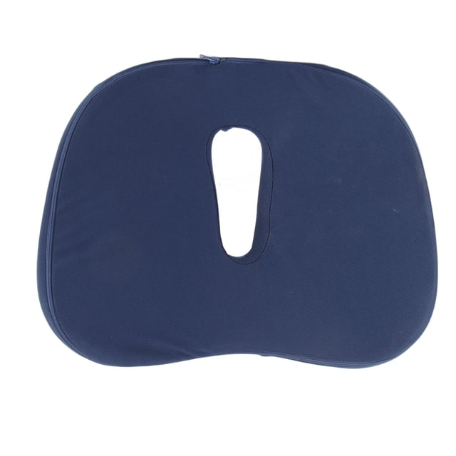 Cojín de espuma viscoelástica transpirable con núcleo hueco, ortopédico para hemorroides, para oficina, coche y hogar, color azul marino.