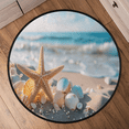 thumbnail image 5 of CURLYOOT Ocean Beach 5.2ft Round Rug for Living Room, Large Washable Area Rug, Non Slip Floor Mat Starfish Indoor Rugs for Bedroom, Dining Room, Offices, Entryway, 5 of 5