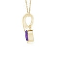 thumbnail image 2 of ANGARA Natural Heart-Shaped Amethyst Ribbon Pendant with Diamond in 14K Yellow Gold for Women (Size-5mm) | February Birthstone, Anniversary, Jewelry Gift for Women | Natural Amethyst Necklace, 2 of 9