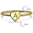 thumbnail image 4 of Bling Jewelry Womens Tiny Minimalist Silver Ring Heart Shape Initial Monogram Gold Plated Sterling, 4 of 4
