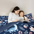 thumbnail image 5 of Homewish Cute Dinosaur Dino Full Size Comforter Sets,Wild Animal Bedding Comforter Set,Blue Tropical Leaves Bedding Sets For Kids,Luxury Bedroom Decor Reversible,3-Piece, 5 of 8