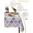 thumbnail image 2 of Geometric Morocco Table Cloth 54x108 Inch Rectangle, Quatrefoil Lattice Purple Grey Waterproof Tablecloth Washable Table Cover for Party Picnic Dinner Decor, 2 of 9