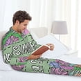 thumbnail image 6 of Naloa Summer Men’s Pajamas Set - Long Sleeve Button Down Sleep Shirt and Pajama Bottoms Sleepwear Set-X-Large, 6 of 7
