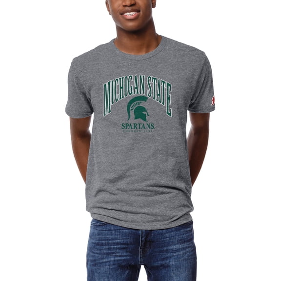 Men's League Collegiate Wear Heather Gray Michigan State Spartans Victory Falls Tri-Blend T-Shirt