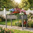 thumbnail image 2 of Wooden Raised Garden Bed with Legs, 48"L X 24"W X 30"H, Elevated Reinforced Large Planter Box for Vegetable Flower Herb Outdoors, 2 of 8