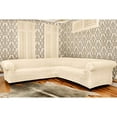 thumbnail image 2 of Sectional Sofa Cover - Corner Sofa Slipcover - Soft Polyester Fabric Slipcovers - 1-Piece Form Fit Stretch Furniture Cover - Microfibra Collection - Vanilla (Corner Sofa), 2 of 5