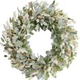 thumbnail image 1 of Corona con forma de egolot, 60 cm, flores de marfil para verano y primavera, orejas de cordero, 1 of 5