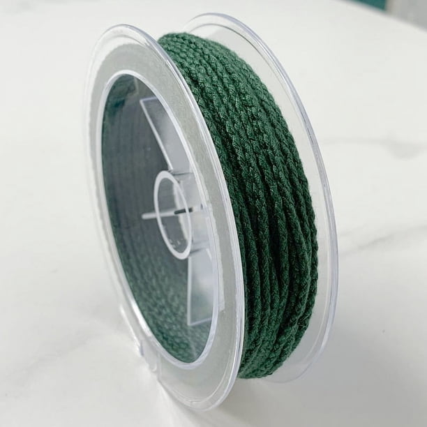 Zhuge Cuerda de algodón de escamas de dragón de 2 mm, cuerda de algodón tejida para hacer cuerdas hechas a mano, pulseras de nudos tejidos y cuerdas verde oscuro