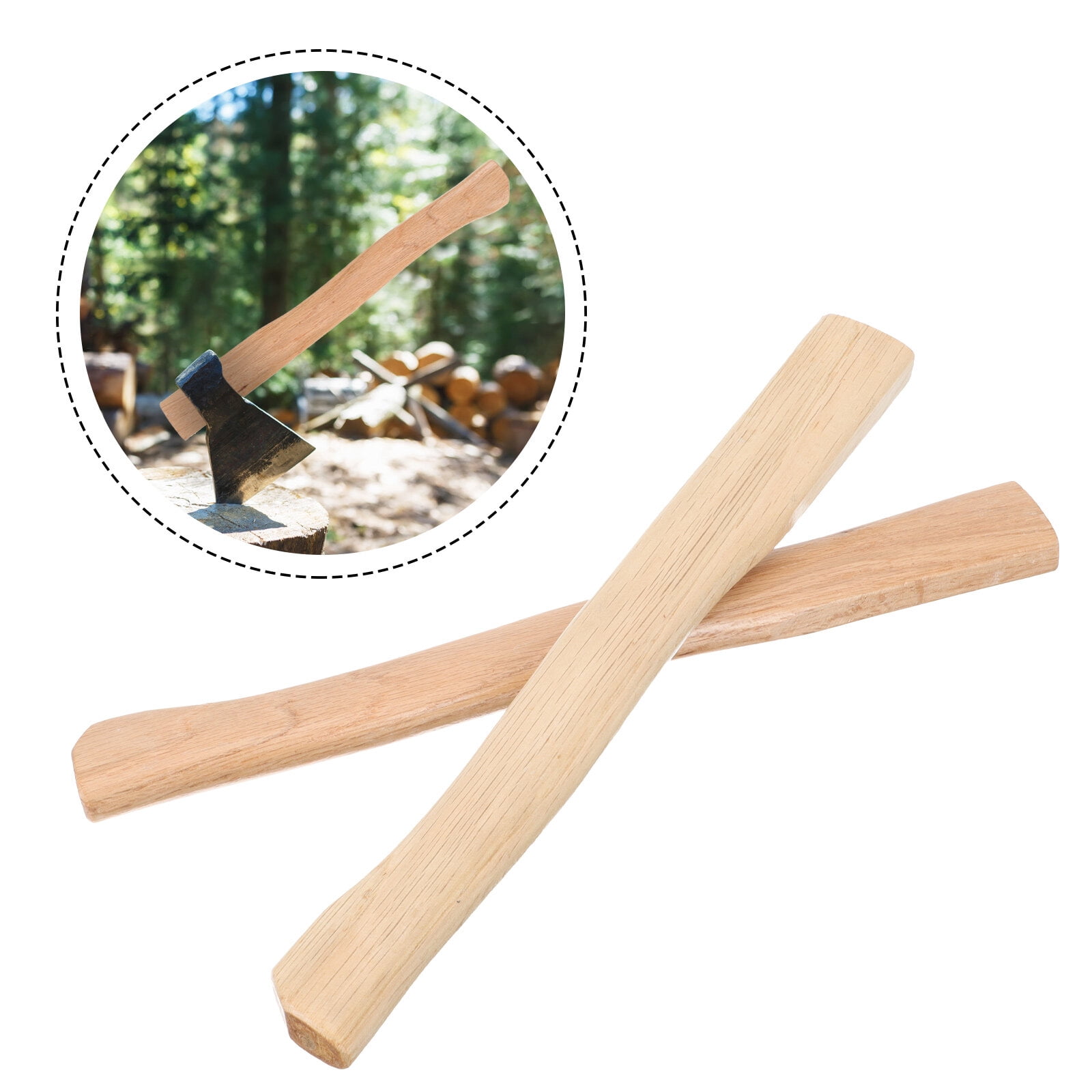 Pawsdot Hatchet Handle Replacement Wooden Light Yellow Ergonomic for Home 2Pcs