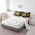 thumbnail image 4 of Erosebridal Vintage Gamepad Bedding Sets Twin Size, Yellow Comforter Sets with Sheets, Honeycomb Geometry Decor, Reversible 7pcs, 4 of 5