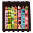 thumbnail image 3 of Ambesonne Colorful Shower Curtain, European Apartments, 69"Wx84"L, Multicolor, 3 of 3
