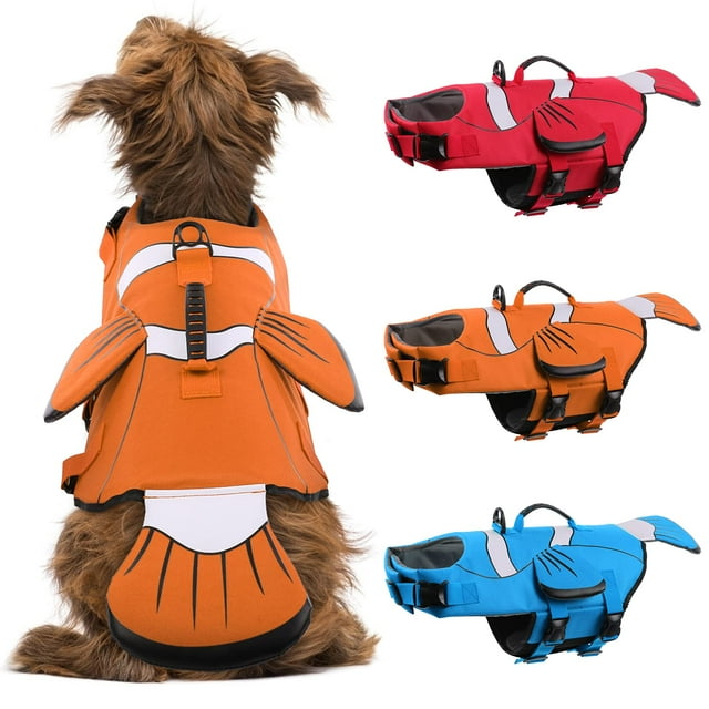 Chaleco salvavidas para perros DENTRUN, chalecos de seguridad para peces payaso nadando